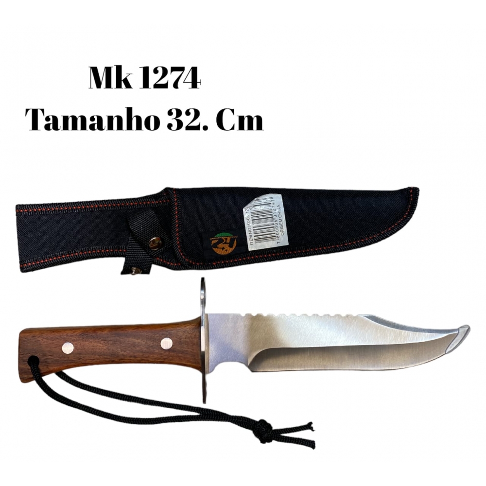 Faca Esportiva Full Tang cabo madeira hz-1274