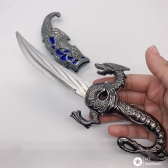 Adaga Aço Dragão Chines Faca Espada Bainha P/ Colecionador H02