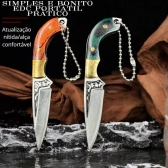 MINI FACA PORTATIL CANIVETE CHAVEIRO LUXO COM CAPINHA 8003