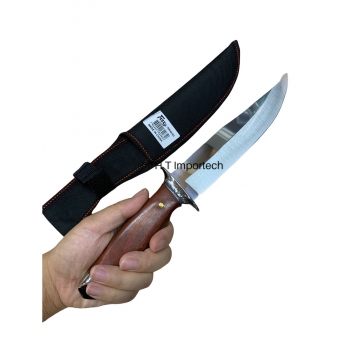 Faca Churrasco Caça e Pesca Cabo Artesanal Em Madeira Lamina Aço Inox  ( A65) 7178