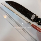 Faca Full Tang Cabo Madeira Ergonômico Militar Aço 3mm Case RMB