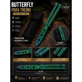 Canivete Butterfly de Treino Premium – Verde Camaleão (24cm)  BSL3