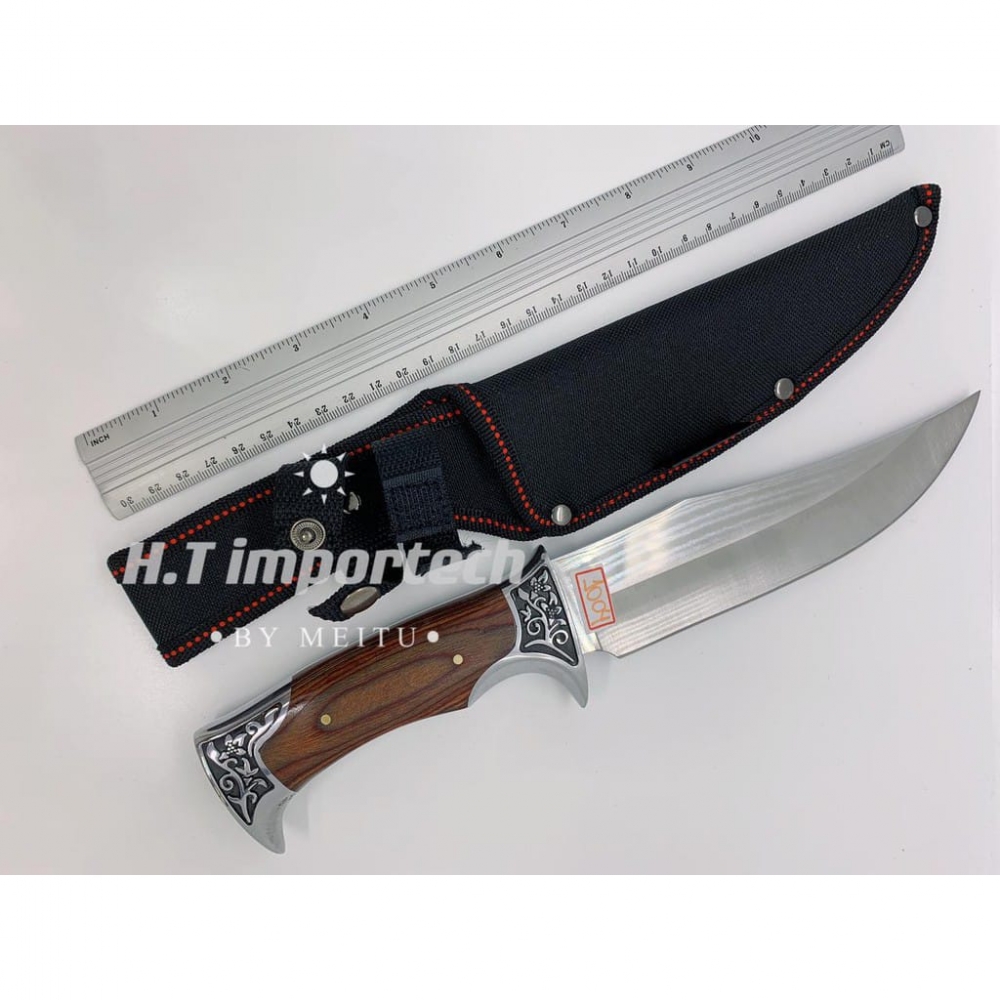 Faca De Caça Pesca Churrasco Luxo Fulltang Inox 1004