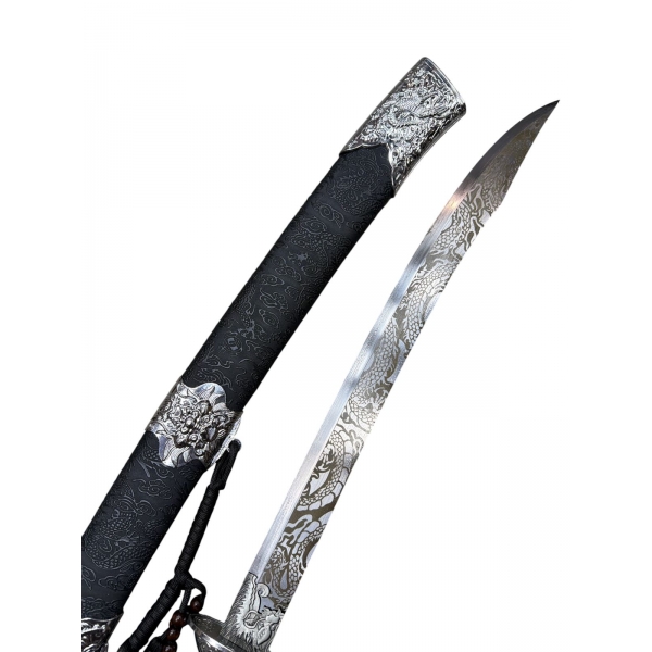Espada Sabre Chinês Dragon Imperial - Lâmina Decorada com Bainha H56