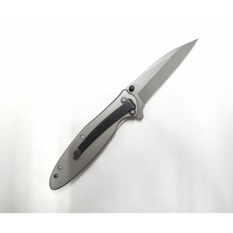 Canivete Semi Automático Cinza Liso C/ Trava E Clip B002