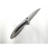 Canivete Semi Automático Cinza Liso C/ Trava E Clip B002