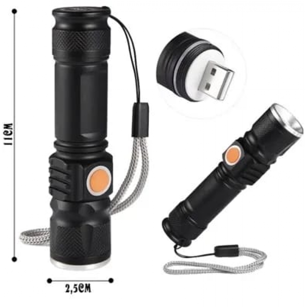 ECOODA Lanterna Profissional Tatica Led 128000w Recarregavel Usb EC-6042