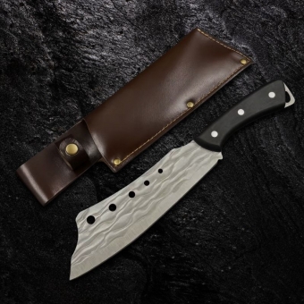 Faca Cutelo Fulltang 32,5cm  Bainha Couro SLK-LAF96AB