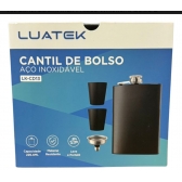 Kit Cantil 226ml Inox Frasco Whiskeira Bolso 2 Copos 1 Funil Cd13