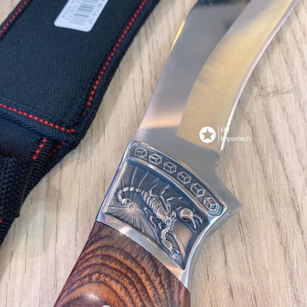 Faca De Caça Pesca Churrasco Luxo Fulltang Inox Scorpion 1532