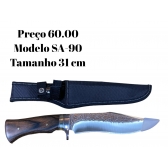 Faca Churrasco Artesanal Full Tang Afiada Bainha Sa90