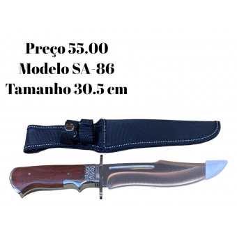 Faca Churrasco Artesanal Full Tang Afiada Bainha Sa86 / CY-66