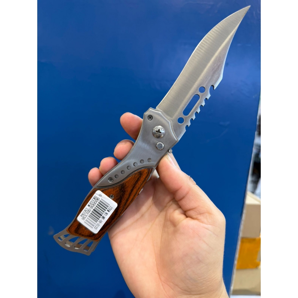 Canivete Automático Aço com Madeira MK 0133