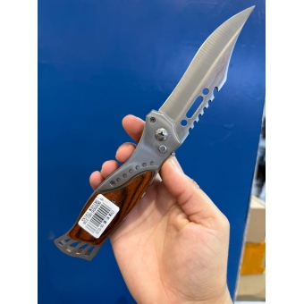 Canivete Automático Aço com Madeira MK 0133
