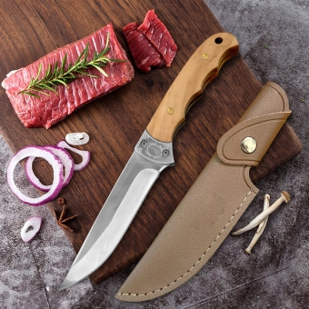 Faca media FULL TANG tilitaria cozinha com bainha de couro 1720