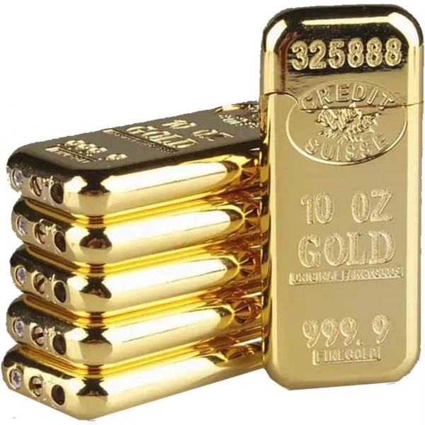Isqueiro Recarregavel Gas luxo Gold