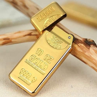 Isqueiro Recarregavel Gas luxo Gold