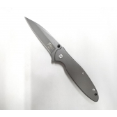 Canivete Semi Automático Cinza Liso C/ Trava E Clip B002