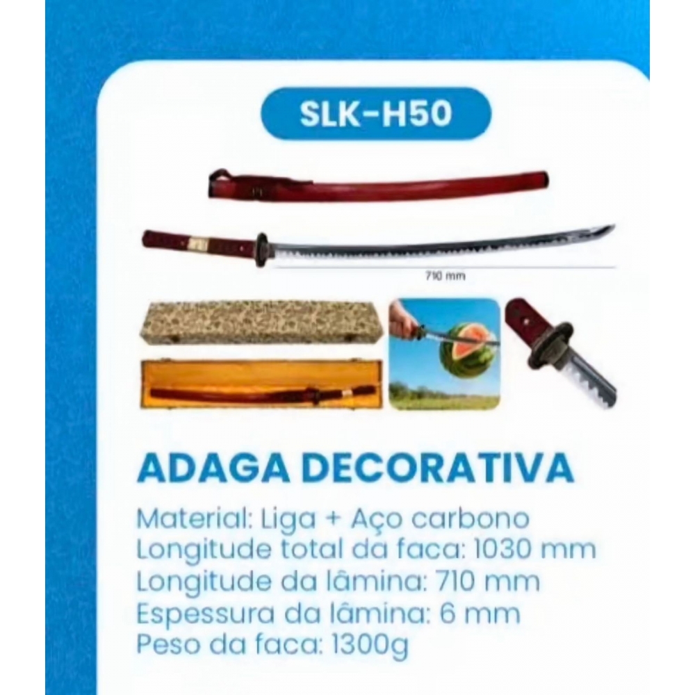 Katana / Adaga Decorativa SLK-H50 (Com Fio de Corte)