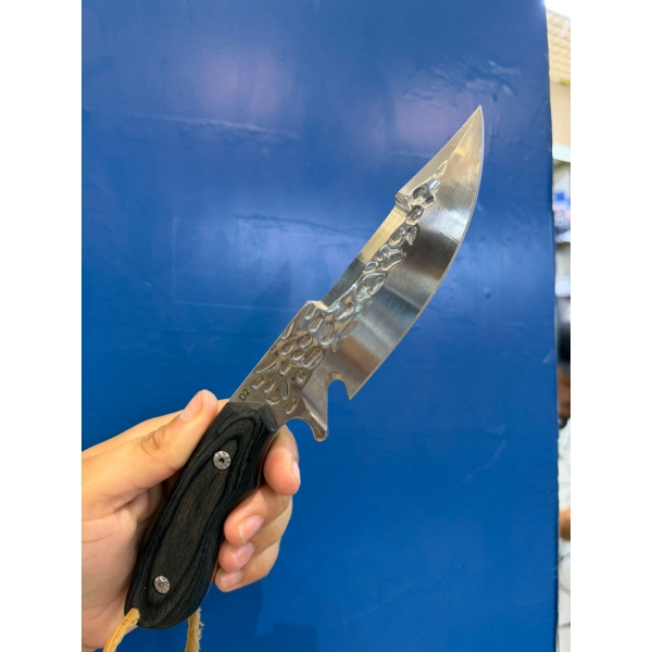 Faca Luxo Full Tang Aço D2 Com Bainha De Couro
