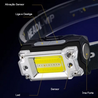 Lanterna de Cabeça LED Alta Intensidade < Luz Branca E Luz Vermelha  EC 6327