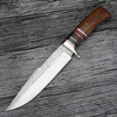 Faca Luxo Churrasco Pesca Lamina desenhada SA73 - TB- 0943 CY62