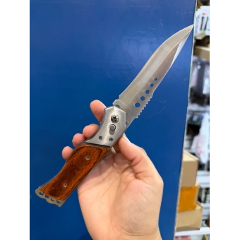 Canivete Automático Aço com Madeira MK 0728