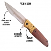 Canivete Semi Automático Cabo Madeira FA40