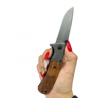 Canivete Semi Automatico madeira C/ clip 1685