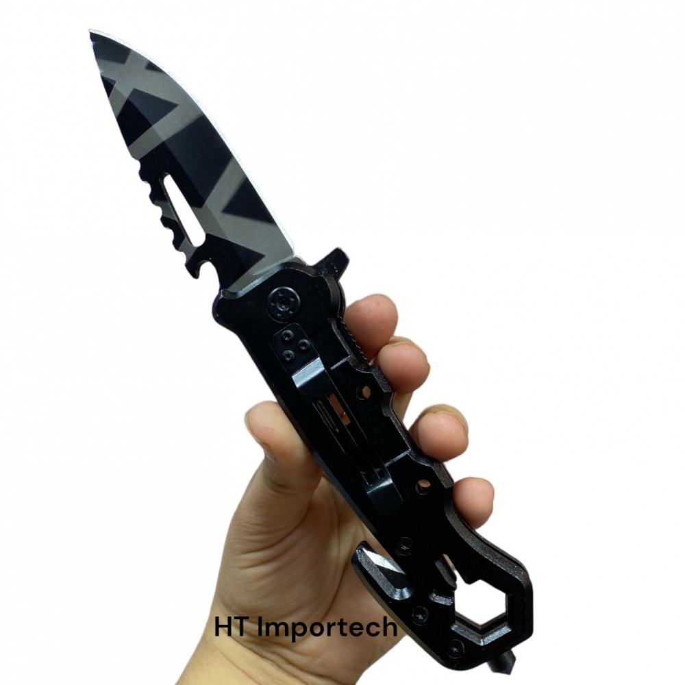 Canivete Tático Militar Semiautomatico Estilo Sure Fire 1470