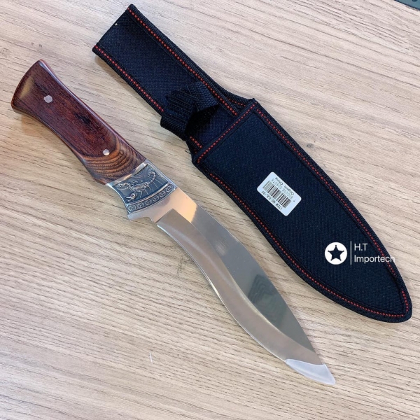 Faca De Caça Pesca Churrasco Luxo Fulltang Inox Scorpion 1532