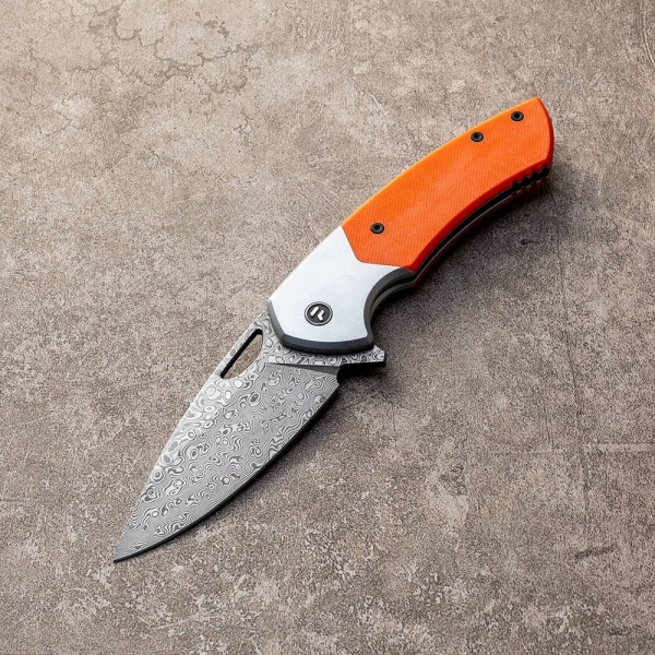CANNIVETE SEMI AUTOMATICO liga de titânio Damasco + G10 CYL 80