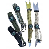 Pulseira + Canivete + Bússola + Pederneira Verde escuro