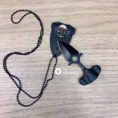 Mini Faca Push T Dagger Fulltang Pescoço Caveira  Corrente