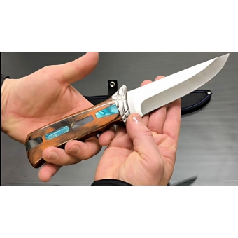 Faca churrasco cabo madeira e resina mk- 0980