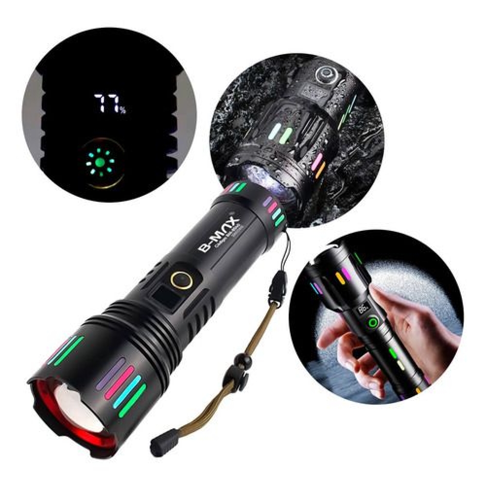 Lanterna Led Tática Recarregável Canhão De Luz Bmax 8540