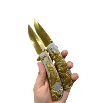 Canivete luxo Fish  horse  gold 1860