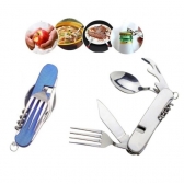 Kit Talher Canivete Inox Com Garfo Colher Saco Rolhas Portatil