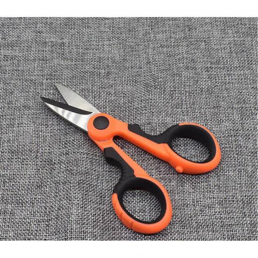 Tesoura De Cabista P/ Corte De Kevlar De Fibra Optica Pesca Corta Tudo Laranja Ws-6504 - cor