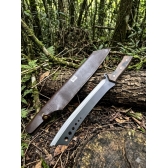 Facão Machete Full Tang Sobrevivência + Bainha Couro 1891