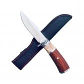 Faca Inox Pequena 21cm com Cabo de Madeira e Bainha HZ 1055