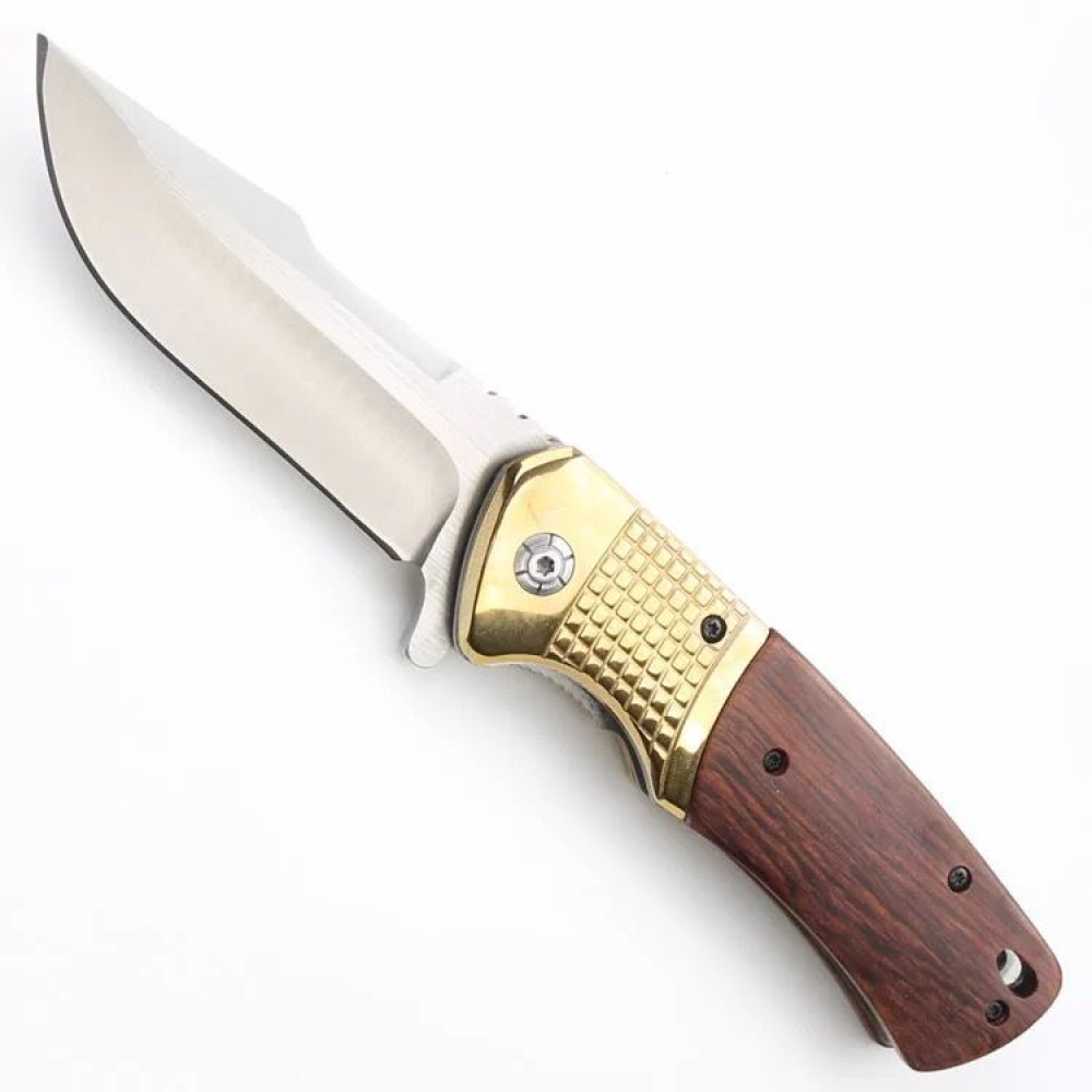 Canivete Gold Semi Automatico Tatico Pesca Camping 1305