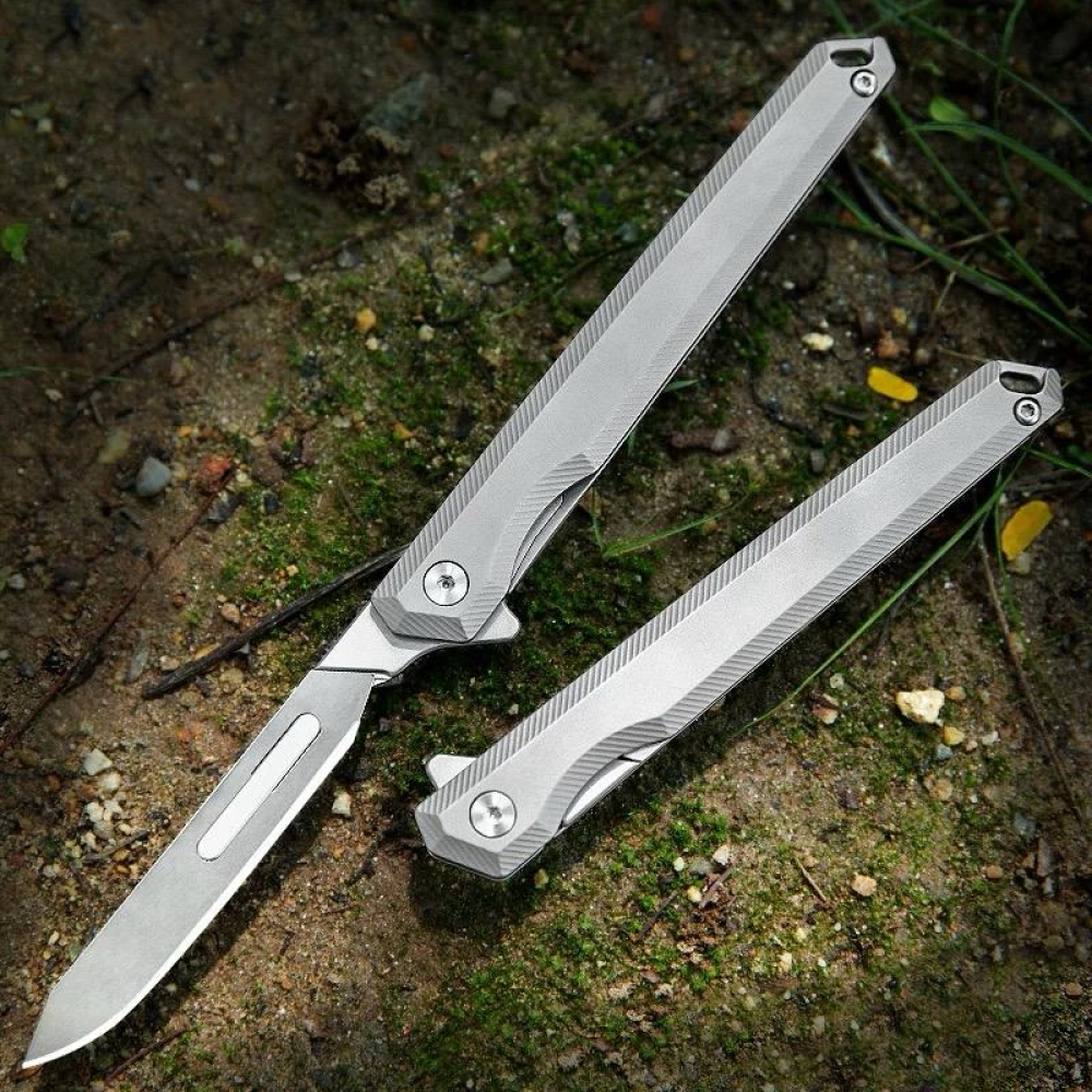 Canivete titânio BISTURI  Troca Lamina (C/2 Lamina) Edc TC-M03