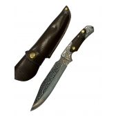 Faca Cabeça De Cobre Em Alto Relevo 24cm Churrasco Multiuso C/ Bainha De Couro FD01