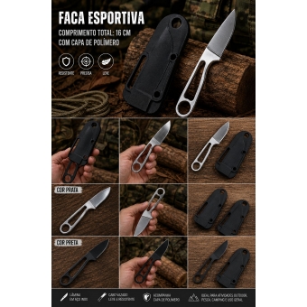 Faca Tática De Lâmina Fixa Para Camping E Uso Diário Com Estojo K139