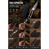 Faca Tática De Lâmina Fixa Para Camping E Uso Diário Com Estojo K139 - PRATA