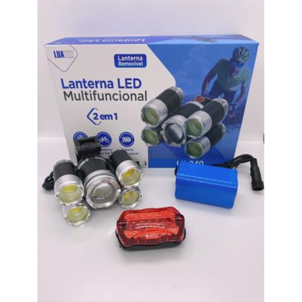 Lanterna Led Multifuncional Recarregavel 2 Em1 Lua Tek 040