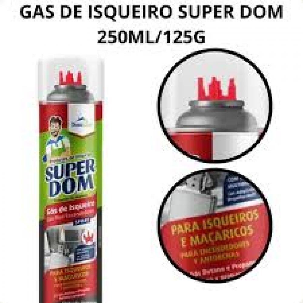 Gás para Isqueiro SUPER DOM 250ml