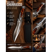 FACA LUXO PARA CHURRASCO – 30CM COM DETALHE EM RESINA 2007