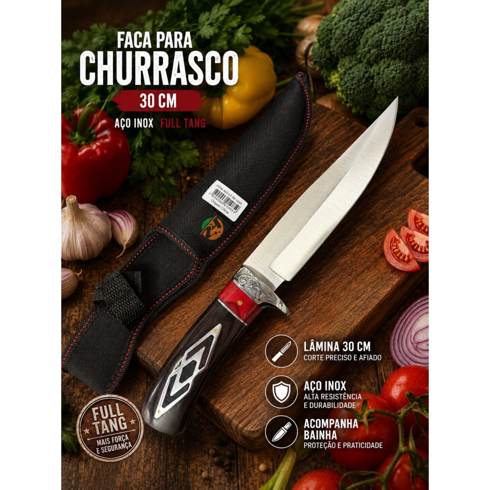 Faca Churrasco Cozinha Full Tang HZ- 1085